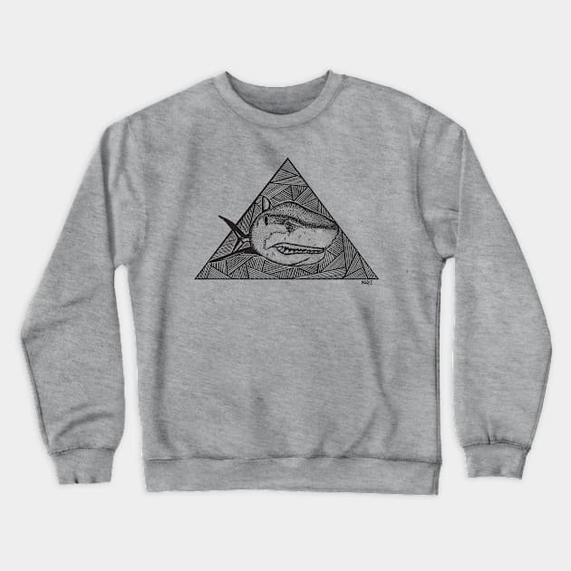 Geometric Shark Crewneck Sweatshirt by K1R1